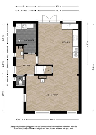 Floorplan - Dorpsstraat 22, 7384 BH Wilp